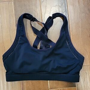 Fabletics sports bra, adjustable straps, black, removable padding